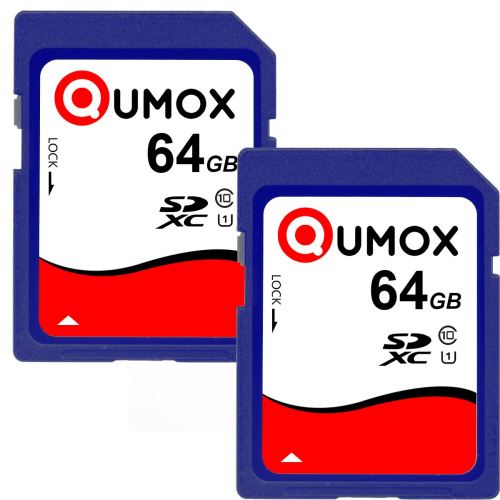 Carte mémoire SD SDHC/SDXC Qumox 64 Go Class 10 UHS-I SDHC SDXC paquet de deux