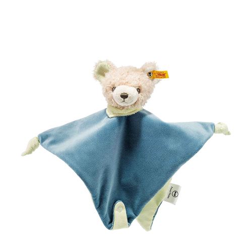 Steiff Friend-finder Ours en peluche doudou avec Bruissant Foil, crème/vert/bleu pétrole