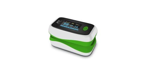 Oxymètre de pouls sanguin spo2 avec pouls à pointe doigt écran oled - vert