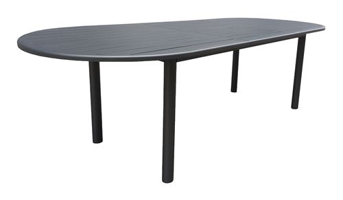 Proloisirs Table Extensible - Genes - Aluminium Époxy Graphite - Plateau À Lattes - 200/260 X 100 Cm - Image 3