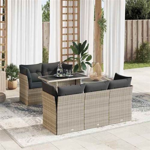 Non Communiqué Gris Salon De Jardin Vidaxl Resine Tressee 6 Pieces 100.0 X 55 X 73 5 Personnes