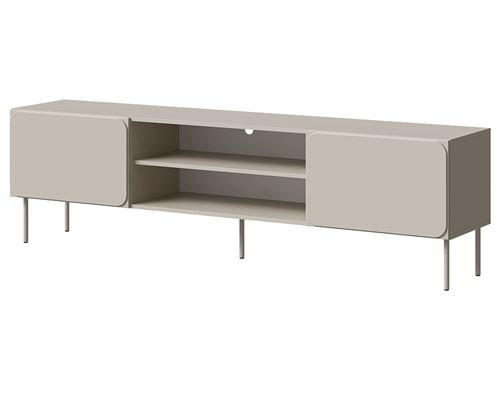 BEST MOBILIER Elvis - meuble tv 200 cm - 2 portes et 2 niches - Beige