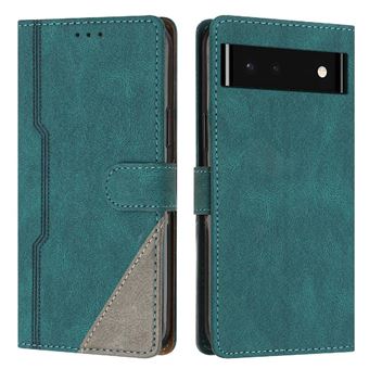 Coque Google Pixel 6A Cuir PU Etui Portfolio Carte Support Magnétique Slim-Vert - 1