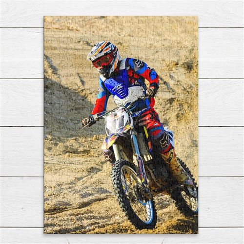 Puzzle 500 Pezzi Motocross Rider In Azione Per Adulti E Bambini, Divertimento Fai Da Te (52x38 Cm)