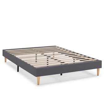 Base rembourrée Aura 140x200 cm Gris Foncé, Hauteur 30 cm - 1