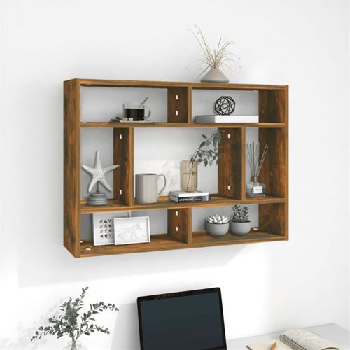 vidaXL Étagère murale Chêne fumé 75x16x55 cm Bois d'ingénierie