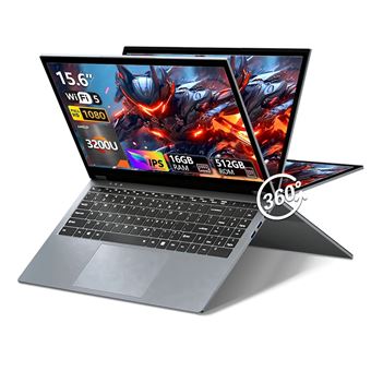 Ordinateur Portable 2-en-1 15,6" - AMD Ryzen 3, 16 Go RAM, 512 Go SSD, écran Tactile Full HD, Windows 11 Pro