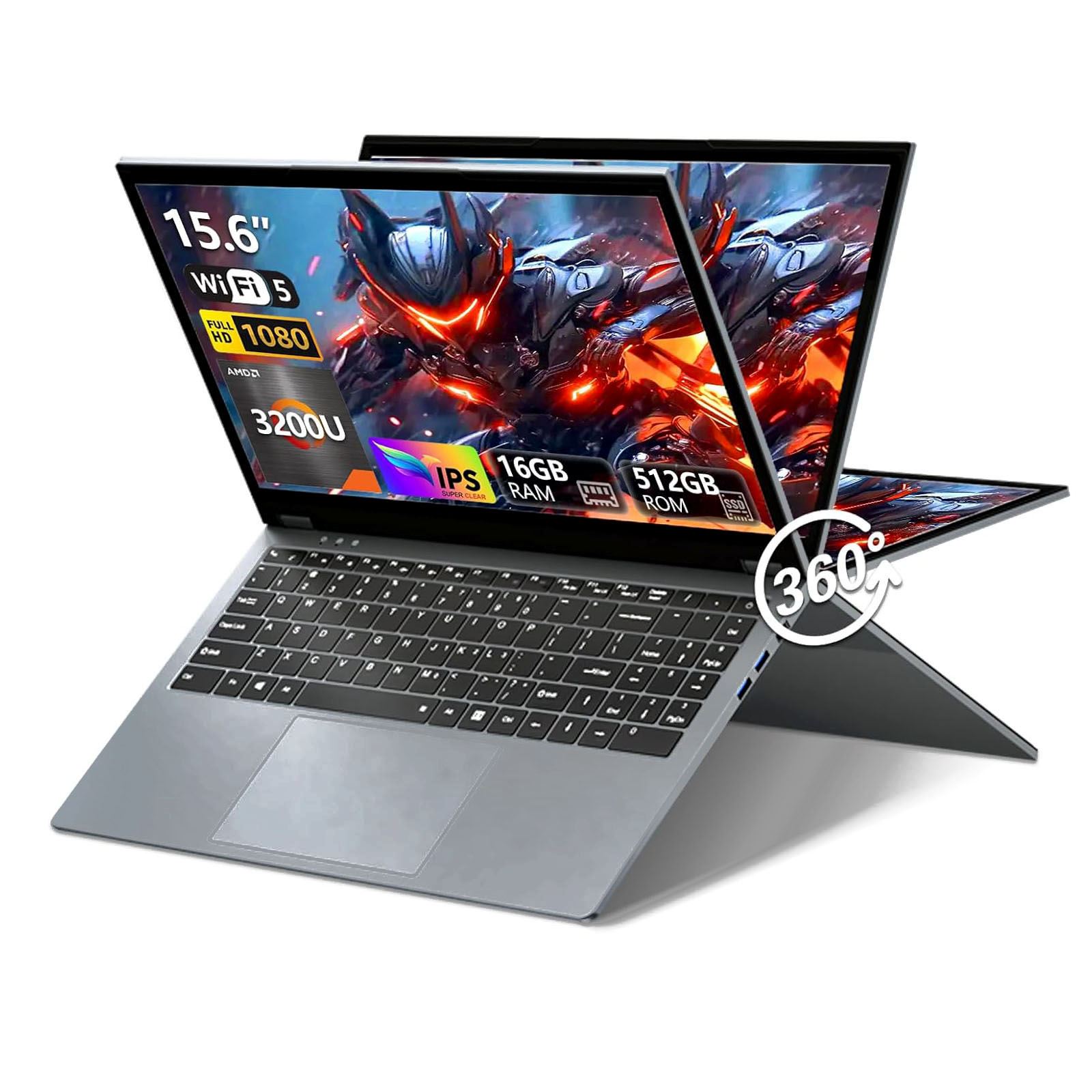 PC portable 2-en-1 de 15,6 pouces AMD Ryzen™ 3 3200U (jusqu