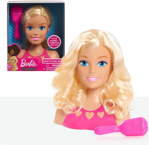 10€36 sur Barbie Tête à Coiffer 16 Cm - Giochi Preziosi