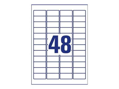 Avery Zweckform L4778-8 - Polyester - permanente kleeflaag - wit - 45.7 x 21.2 mm 384 etiket(ten) (8 vel(len) x 48) etiketten