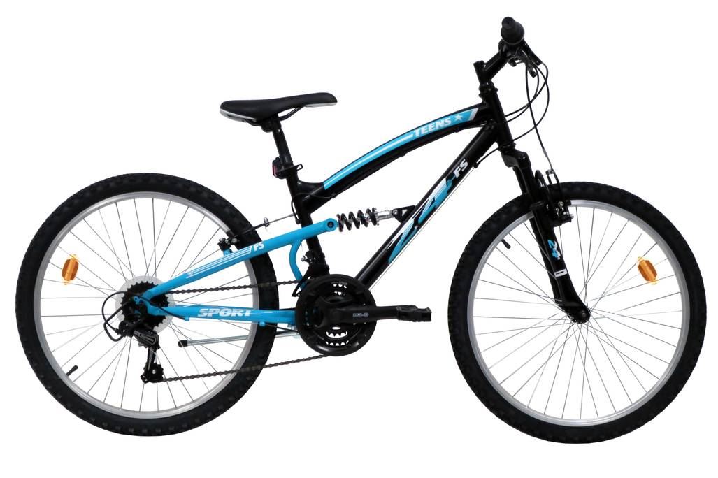 VTT Enfant SPRINT Element 24 Pouces - Suspension Complète, 18 Vitesses Shimano, Freins V - Pour 140-160cm