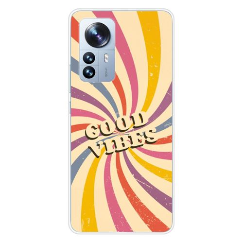 Coque en silicone imprimée compatible Xiaomi Mi 12 Pro Good vibes