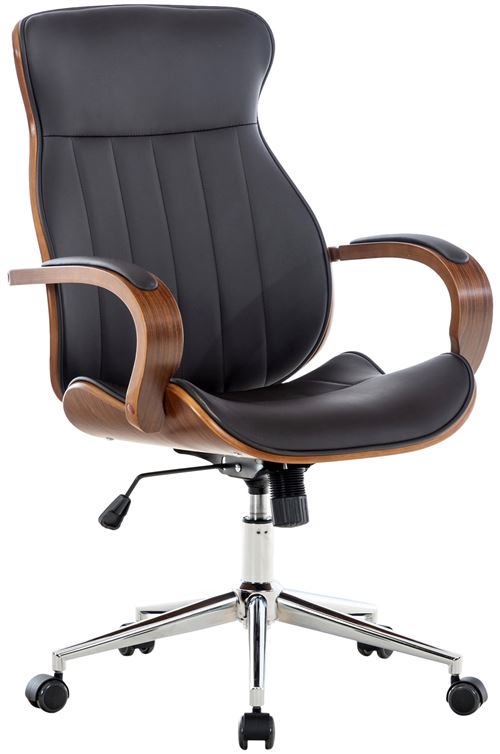 Fauteuil de bureau Melilla en similicuir , Noyer / Marron