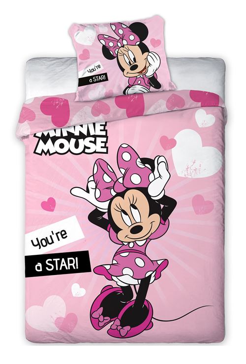 Parure de lit simple- Minnie You're Star - 140 cm x 200 cm