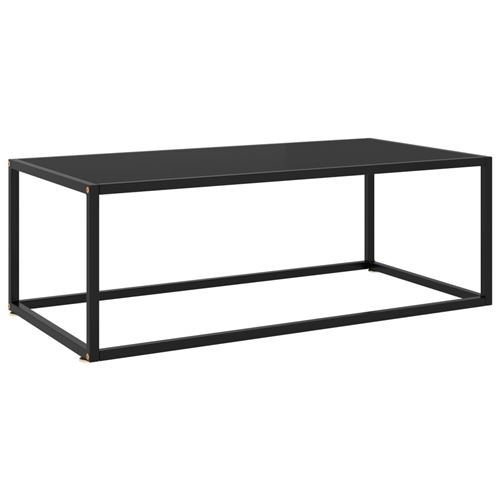 Vidaxl table basse noir avec verre noir 100x50x35 cm