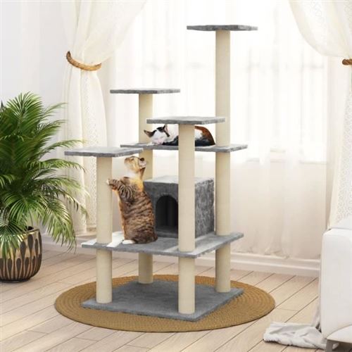 Vidaxl - Albero Per Gatti Con Tiragraffi In Sisal Grigio Chiaro 110 Cm