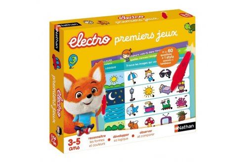 Electro premiers jeux  apprentissages 3-5 ans - quiz  questions reponses - avec stylo sonore et lumineux - set educatif electronique et carte
