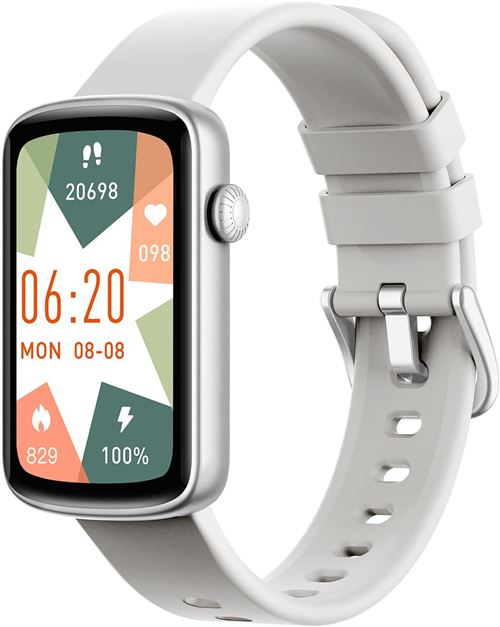 Montre Connectée Femme Montre Intelligente pour Android iOS gris AQ1108