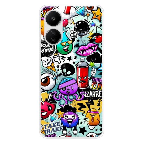 Coque en silicone imprimée compatible Xiaomi Redmi 13C 4G Graffiti 2