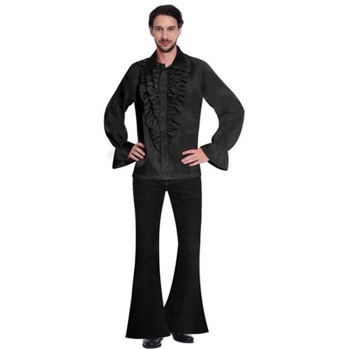 Costume adulte chemise satinee noire taille petite