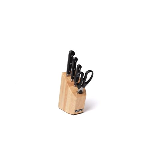 Bloc de 3 couteaux + 1 ciseaux en acier inoxydable