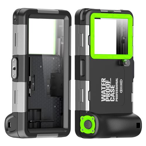 Coque de plongée professionnelle FLOODKING Google Pixel 8/8A/8 Pro – Étanche 15m/1h,écran tactile HD joint anti-fuite, Noir Vert