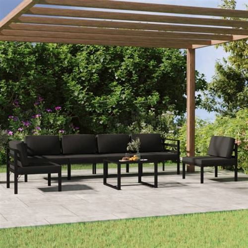 Vidaxl Salon De Jardin 7 Pcs - Anthracite - Image 2