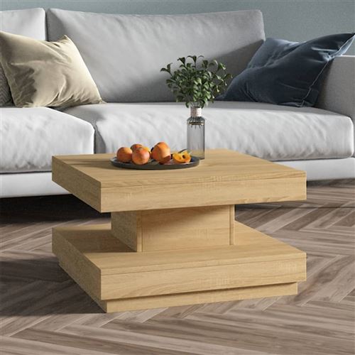 Non Communiqué Marron Vidaxl Table Basse Clair 60X60x35 Cm Mdf286096