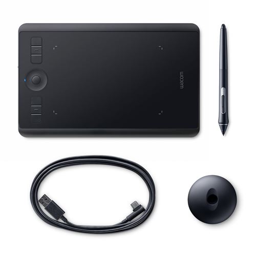 Wacom Intuos Pro Petite - Numériseur - droitiers et gauchers - 16 x 10 cm - multitactile - électromagnétique - 6 boutons - sans fil, filaire - Bluetooth, USB 2.0 - noir