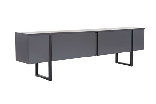 HANAH HOME Meuble TV en bois Serenity 180 x 30 x 50 cm - Anthracite