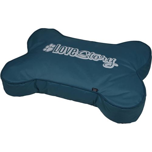 Comparer les prix de Coussin déhoussable en forme d'os pour animaux - Bleu canard - L 100 x l 70 cm