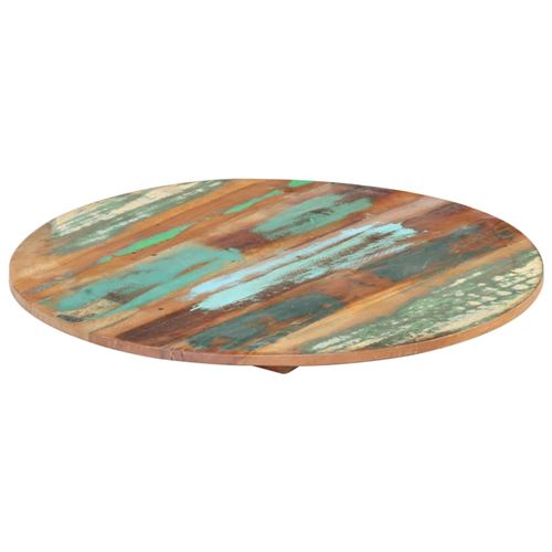 vidaXL Dessus de table rond 50 cm 15-16 mm Bois de récupération solide