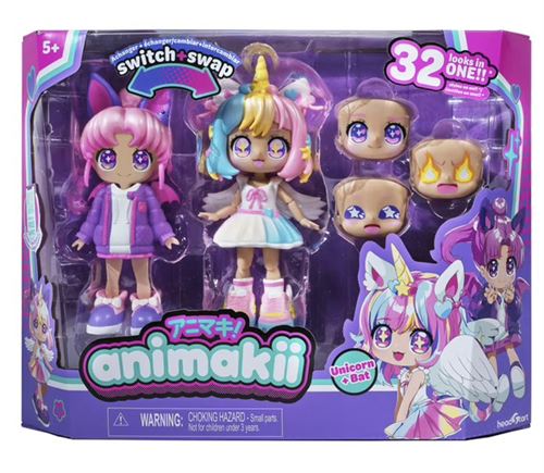 Bandai Animakii - Licorne et Chauve-Souris - Coffret Poupée Personnalisable