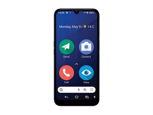 DORO 8200 Plus - 4G smartphone - RAM 4 Go / Mémoire interne 64 Go - microSD slot - 6.1 - 1560 x 720 pixels - 3 x caméras arrière 16 MP, 2 MP, 2 MP - front camera 5 MP - bleu foncé