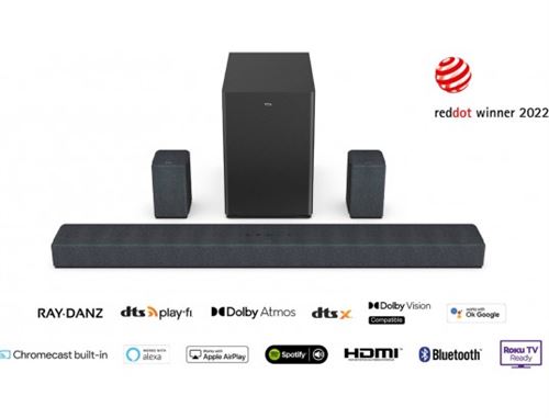 Barre De Son Tcl X937Ue Dolby Atmos 7.1.4 Noir Et Gris