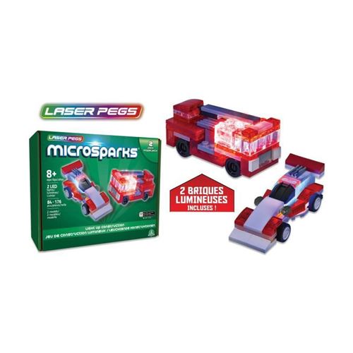 Laser Pegs, Vehicule pack double, Construction, brique lumineuse, Jouet pour enfants des 8 ans, LAU01
