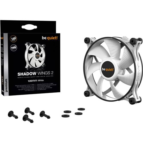 be quiet! Shadow Wings 2 PWM - Ventilateur châssis - 120 mm - blanc