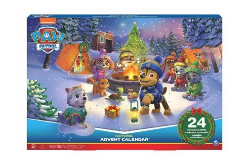Calendrier de l avent jouets pat patrouille : figurines heros et accessoires de jeu - set cadeau noel 2022 et carte animaux