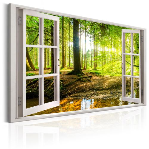 Tableau - window: view on forest - artgeist - 90x60