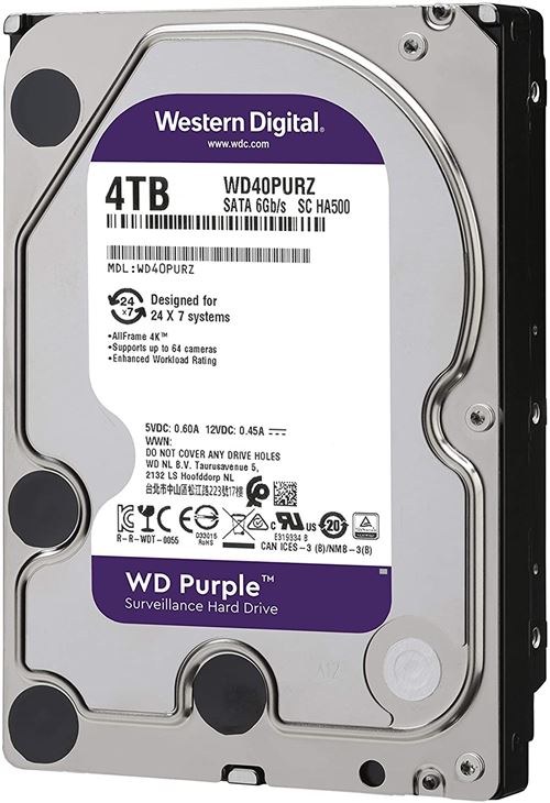 WD40PURZ disque dur 4 TO purple vidéosurveillance
