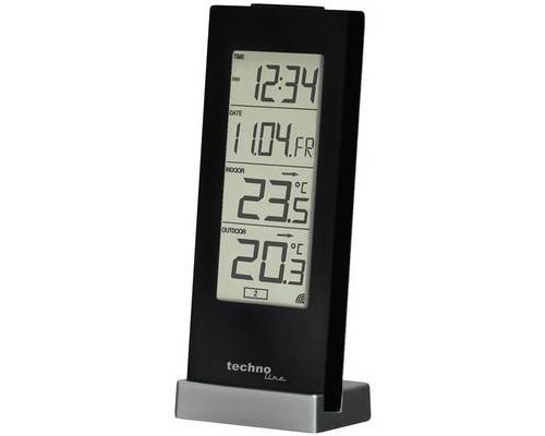 Thermomètre radiopiloté Techno Line WS 9767 noir