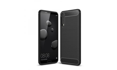 Coque pour HUAWEI P20 PRO coloris noir brossé et aspect carbone