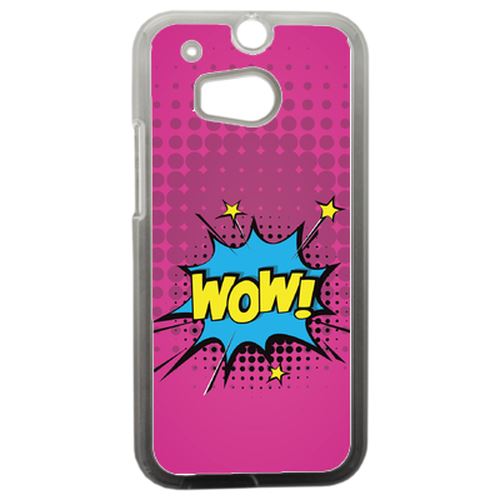 Coque Wow Fond Rose Compatible Htc One 2 M8 Transparent