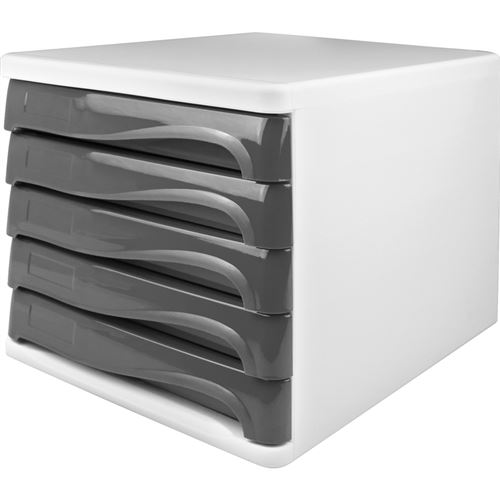 Module de classement 'the wave', 5 tiroirs, blanc/gris