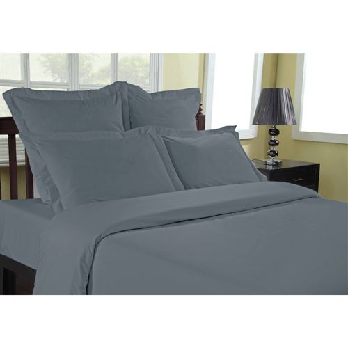 Drap Housse Uni Percale EASY CARE 80 fils/cm² SENSEI SOFT Galet 140x190