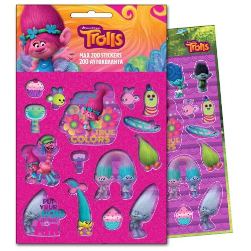 200 stickers Les Trolls Disney enfant - guizmax