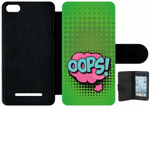 Étui Porte Feuille Xiaomi Mi 4c Oops Fond Vert