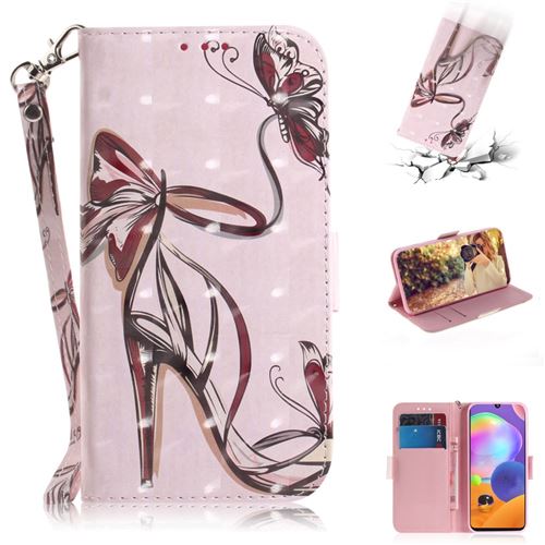 Etui en PU impression de motif décor spot lumineux talons hauts pour votre Samsung Galaxy A31