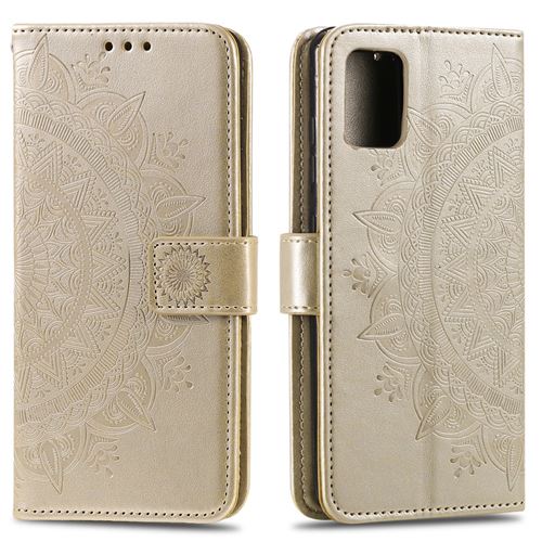 Etui en PU empreinte fleur or pour votre Samsung Galaxy A51 5G SM-A516