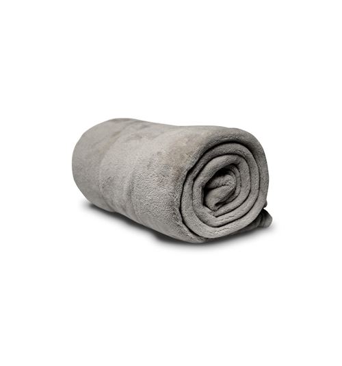 Couverture MICROFIBRE polaire 220x240 cm gris clair, par Soleil d'ocre